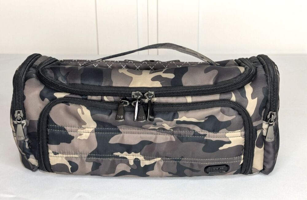 Lug NWT Trolley Camo Midnight Grey Travel Toiletry Cosmetic Case Bag 12”x 5”x4”